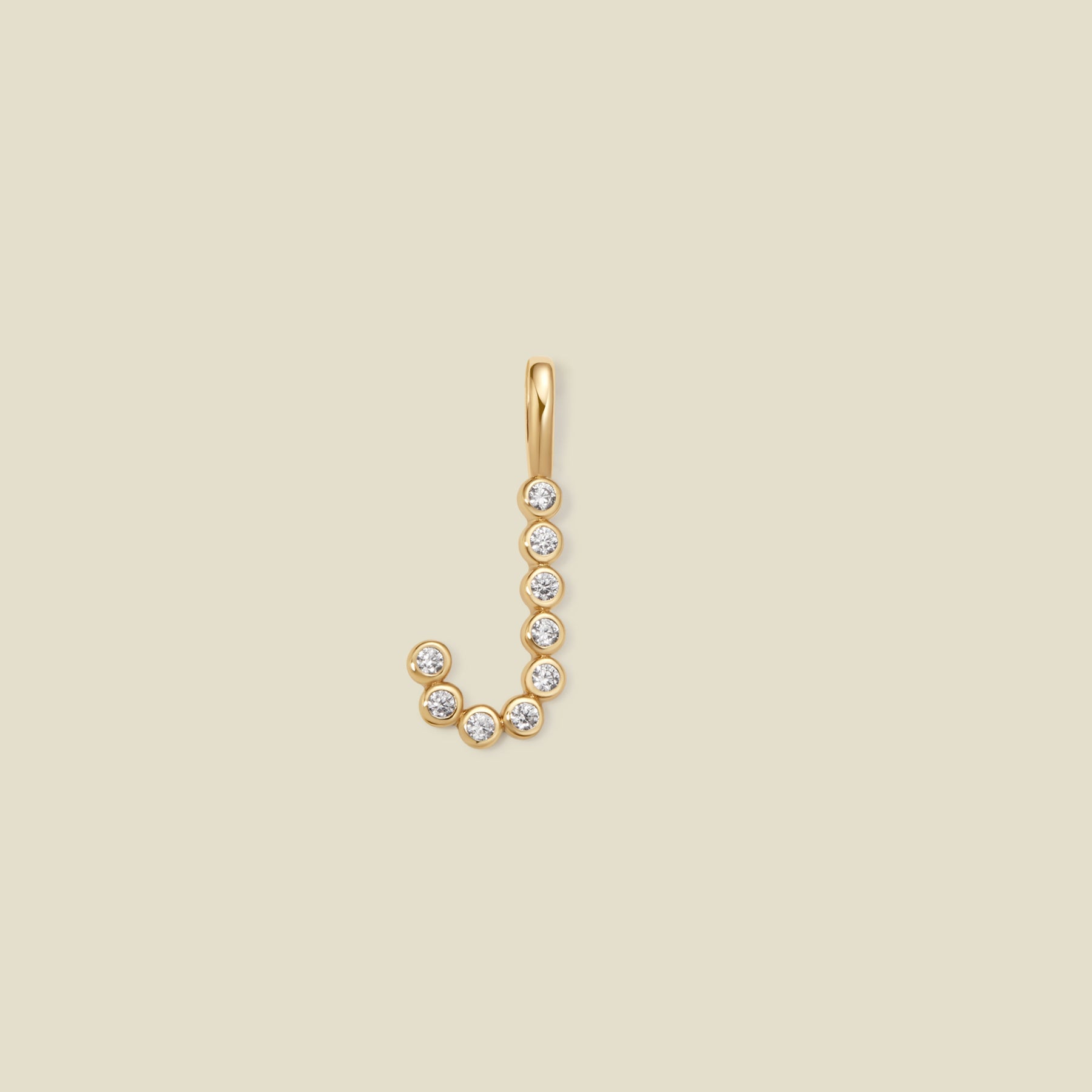 CZ Poppy Initial J Charm Gold Vermeil Add Ons
