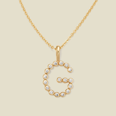 CZ Poppy Initial Necklace Gold Vermeil / 16"-18" / G Necklace