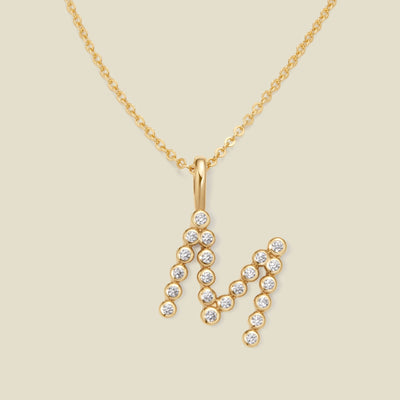 CZ Poppy Initial Necklace Gold Vermeil / 16"-18" / M Necklace