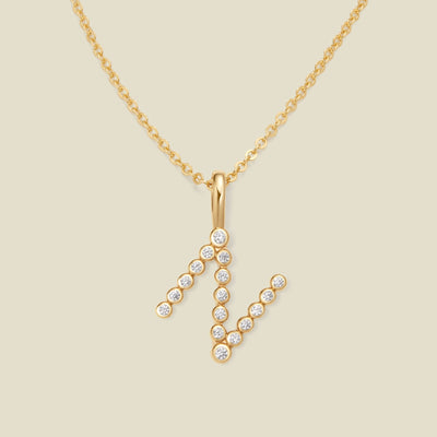 CZ Poppy Initial Necklace Gold Vermeil / 16"-18" / N Necklace