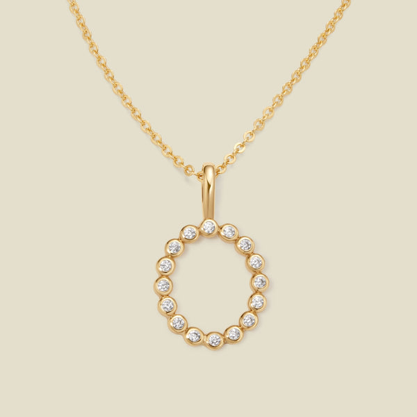 CZ Poppy Initial Necklace Gold Vermeil / 16"-18" / O Necklace
