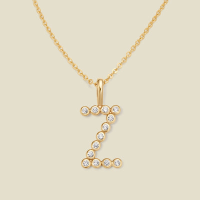 CZ Poppy Initial Necklace Gold Vermeil / 16"-18" / Z Necklace