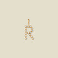 CZ Poppy Initial R Charm Gold Vermeil Add Ons