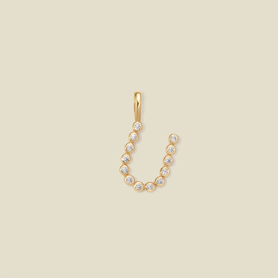 CZ Poppy Initial U Charm Gold Vermeil Add Ons