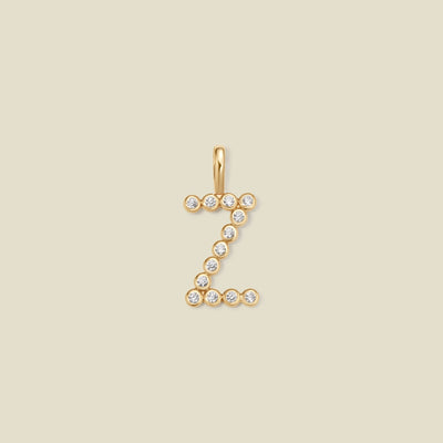 CZ Poppy Initial Z Charm Gold Vermeil Add Ons