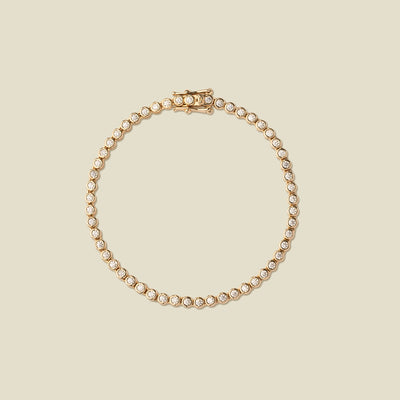 CZ Poppy Tennis Bracelet Gold Vermeil / 6" Bracelet