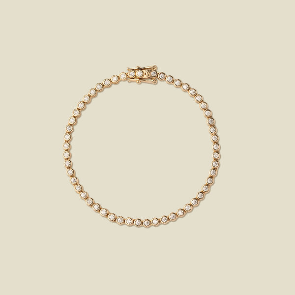 CZ Poppy Tennis Bracelet Gold Vermeil / 6" Bracelet