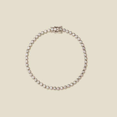 CZ Poppy Tennis Bracelet Silver / 6" Bracelet