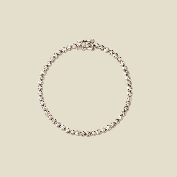 CZ Poppy Tennis Bracelet Silver / 6" Bracelet