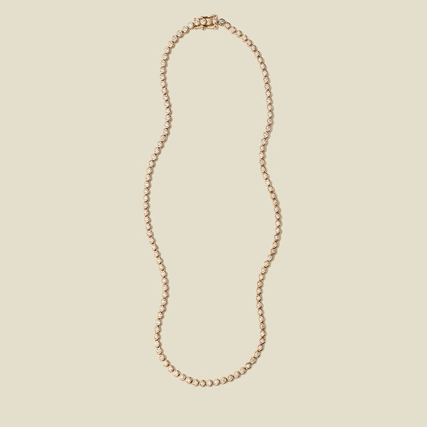 CZ Poppy Tennis Necklace Gold Vermeil Necklace