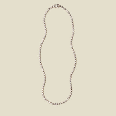 CZ Poppy Tennis Necklace Silver Necklace