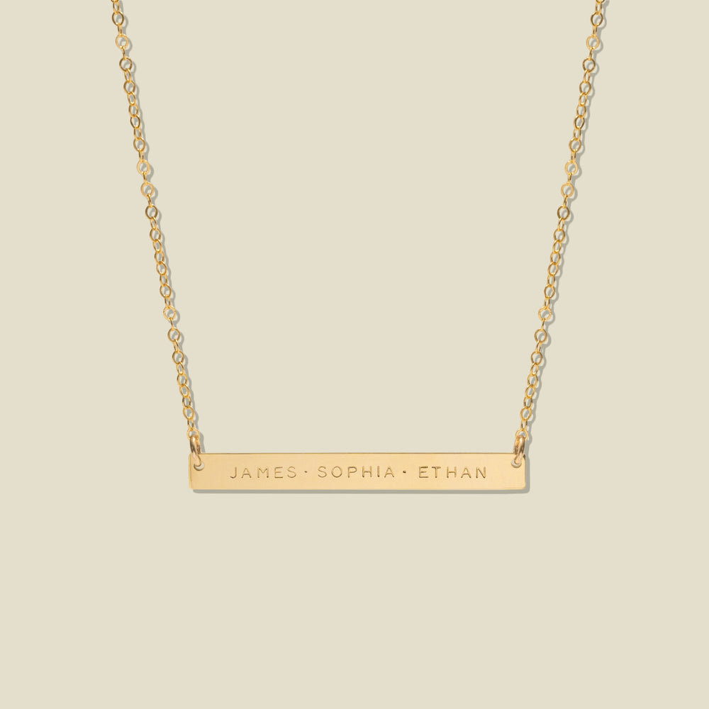 Everly Horizontal Bar Necklace | 1.75" horizontal bar Gold Filled / 17"-19" Necklace