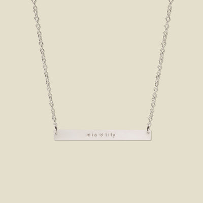 Everly Horizontal Bar Necklace | 1.75" horizontal bar Silver / 17"-19" Necklace