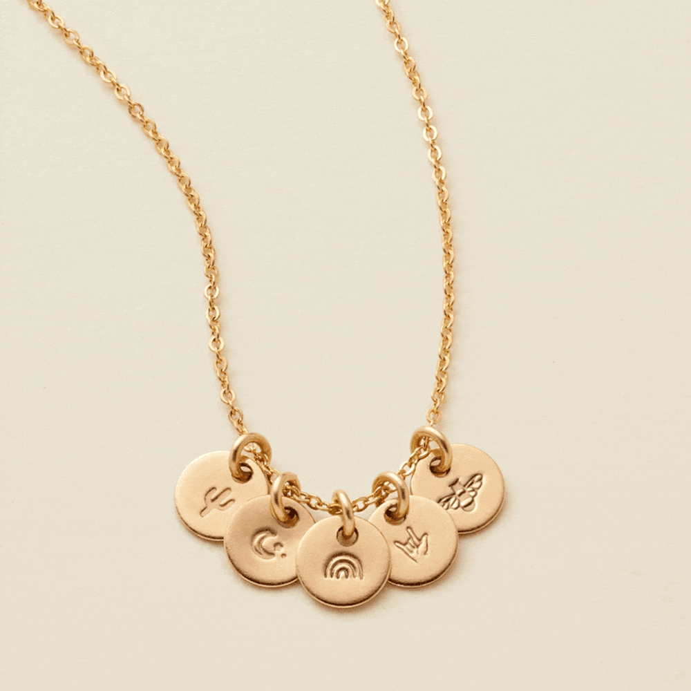 Evie Charm Stacker Disc Necklace Gold Filled / 16"-18" / 1 Disc Necklace