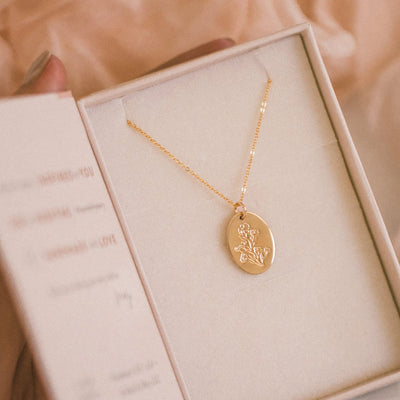 Family Florals Oval Necklace Necklace
