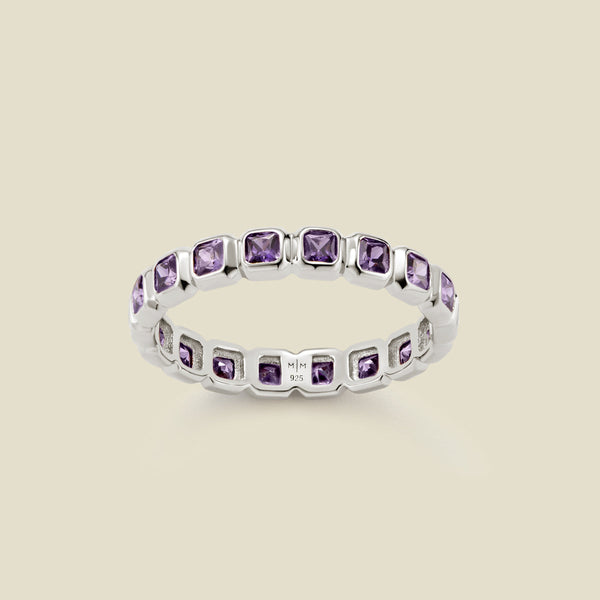 February Birthstone Eternity Ring Silver / 5 Ring