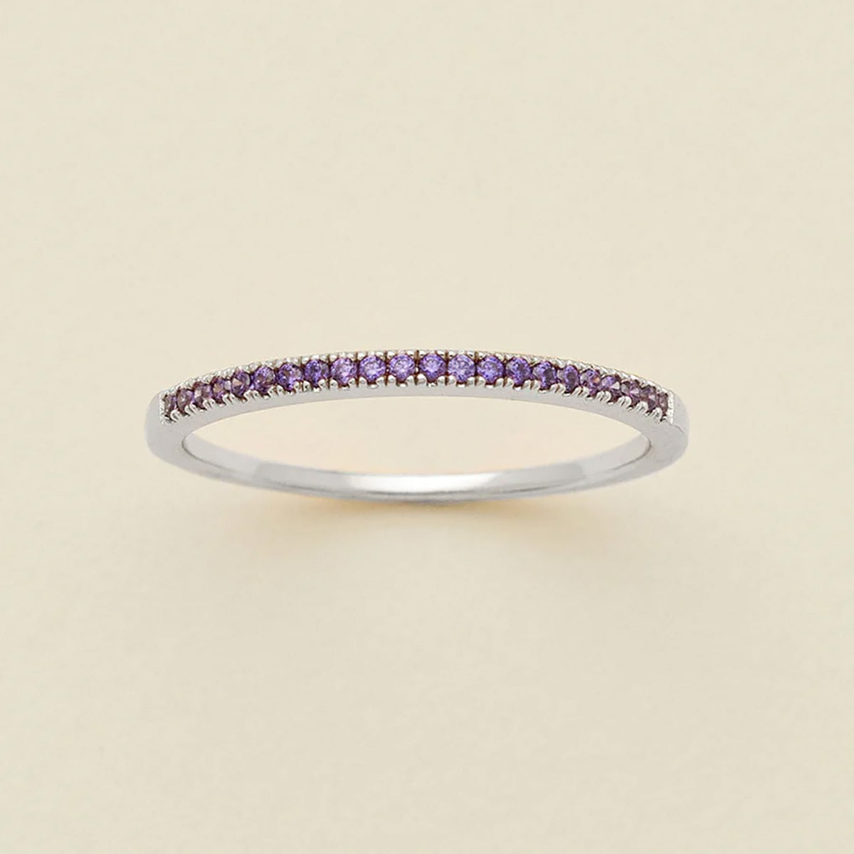 February Birthstone Stacking Ring Silver / 5 Ring