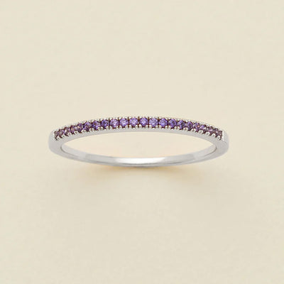 February Birthstone Stacking Ring Silver / 5 Ring