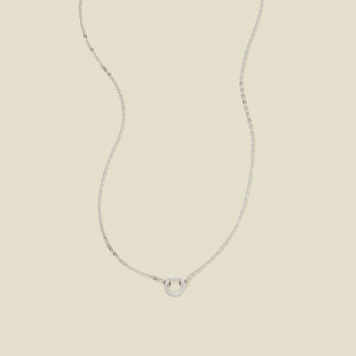 Flat Cable Charm Necklace Silver / With Link Lock Necklace