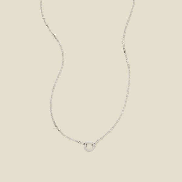 Flat Cable Charm Necklace Silver / With Link Lock Necklace