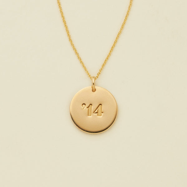 Initial M Disc Necklace, Initial M Disc Pendant