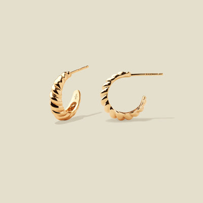 Gloss Croissant Hoop Earrings Gold Vermeil Earring