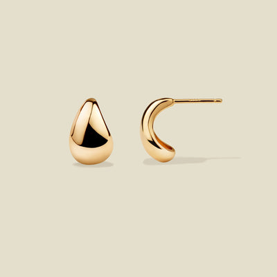 Gloss Drop Stud Earrings Gold Vermeil Earring
