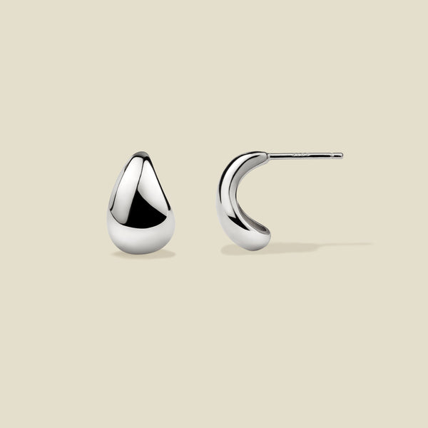Gloss Drop Stud Earrings Silver Earring