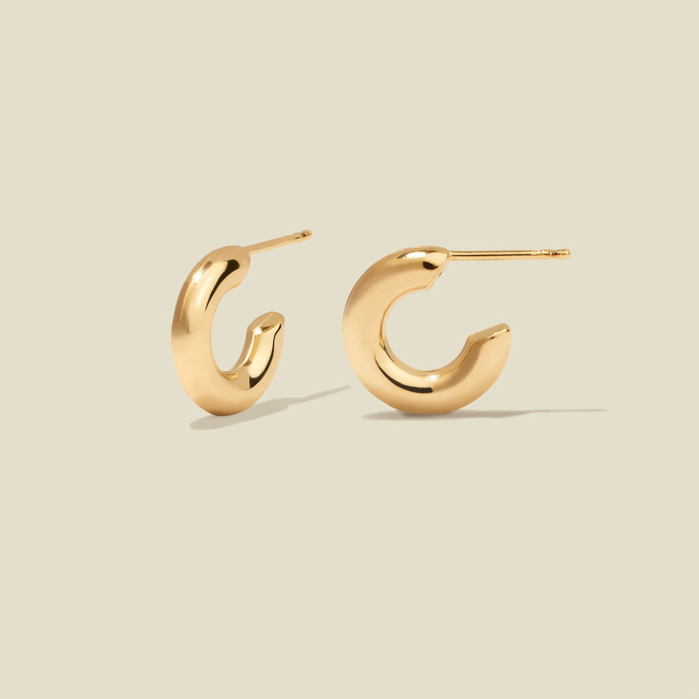 Gloss Hoop Earrings Gold Filled / 14mm Earring