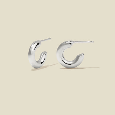 Gloss Hoop Earrings Silver / 14mm Earring