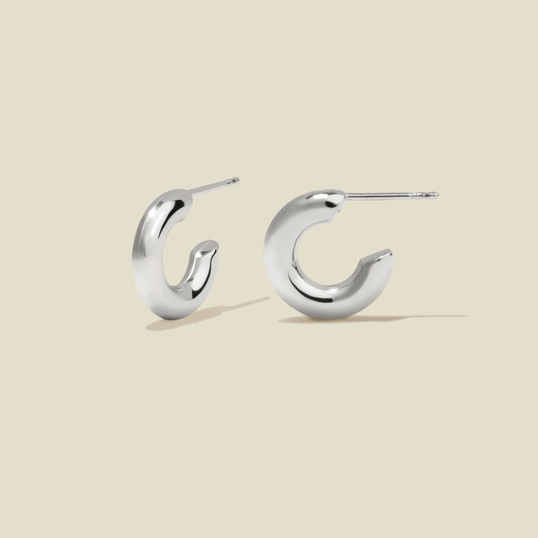 Gloss Hoop Earrings Silver / 14mm Earring