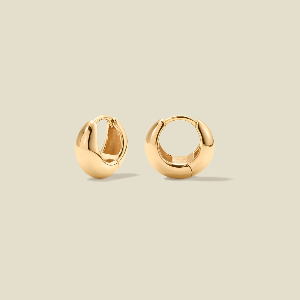 Gloss Huggie Hoop Earrings Gold Vermeil Earring