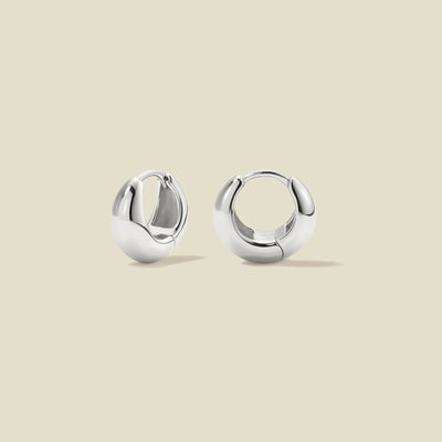 Gloss Huggie Hoop Earrings Silver Earring