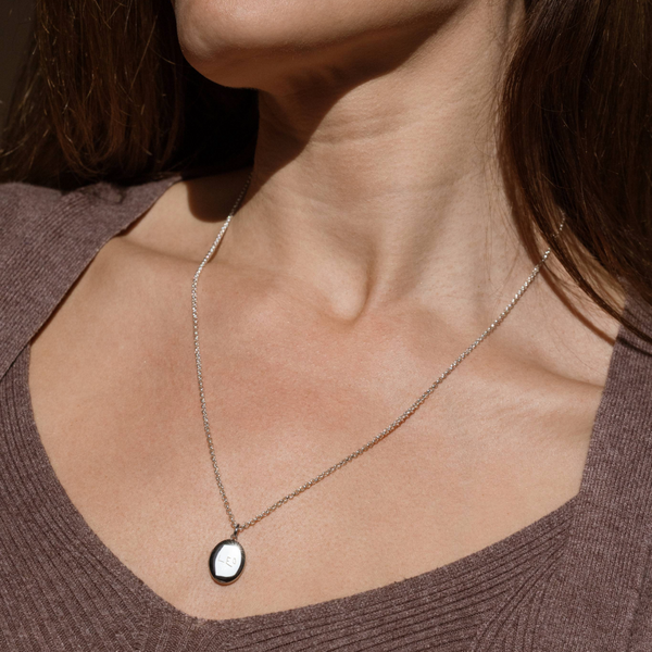 Engraved Handwriting Rolo Mini Locket Necklace