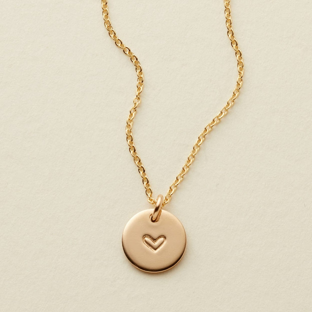 Heart Disc Necklace - 3/8" Necklace