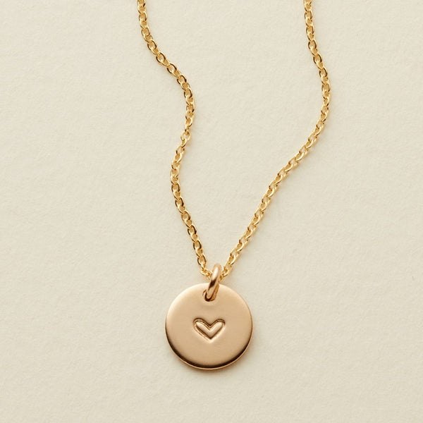 Heart Disc Necklace - 3/8" Necklace