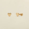 Heart Stud Earrings Gold Vermeil Earring