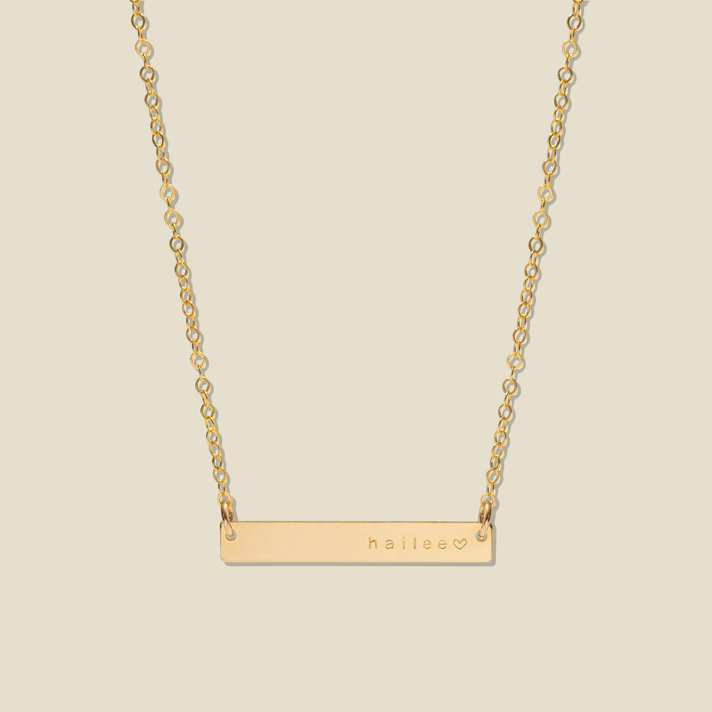 Horizontal Bar Necklace Gold Filled / 17"-19" Necklace