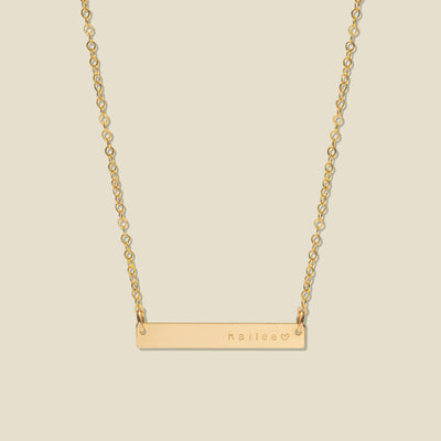 Horizontal Bar Necklace Gold Filled / 17"-19" Necklace