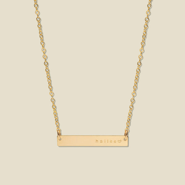 Horizontal Bar Necklace Gold Filled / 17"-19" Necklace