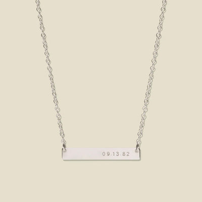 Horizontal Bar Necklace Silver / 17"-19" Necklace