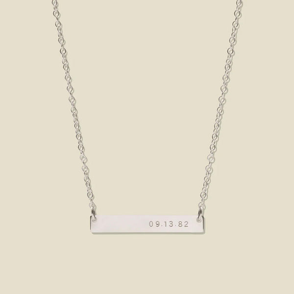 Horizontal Bar Necklace Silver / 17"-19" Necklace