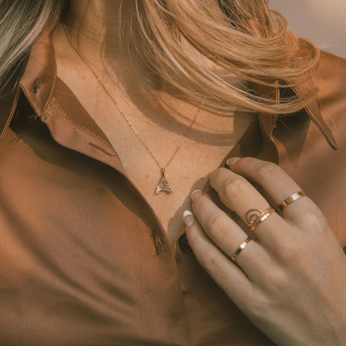 Gold Medium Sideways Initial D Necklace – Nespoli Jewelers