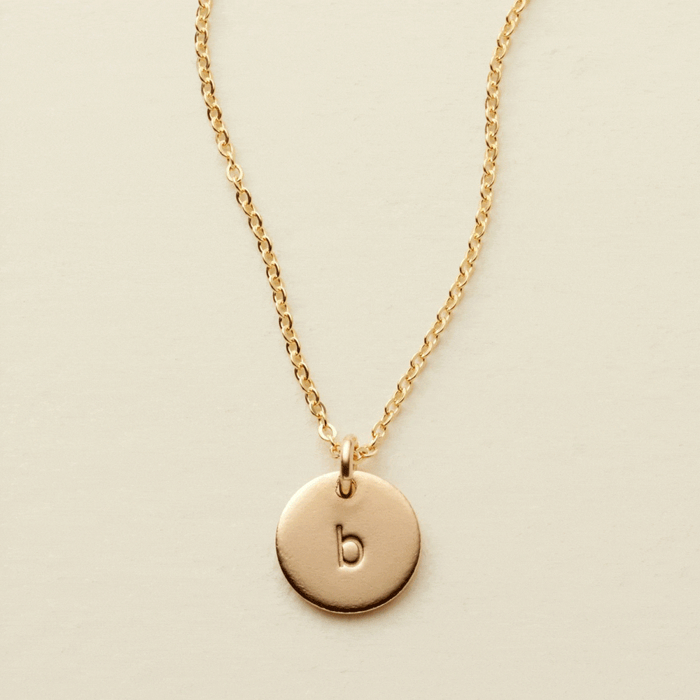 Initial Disc Necklace - 3/8" Necklace