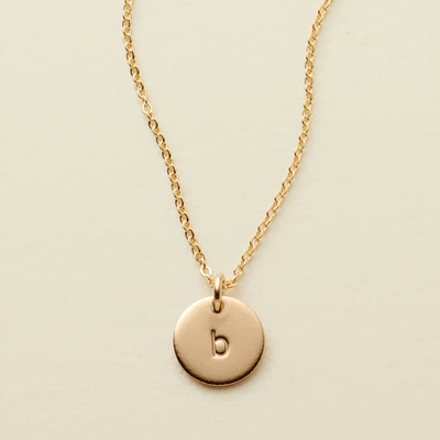 Initial Disc Necklace - 3/8" Necklace