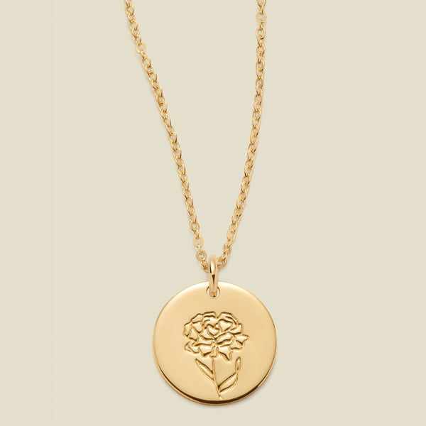 January Birth Flower Necklace Gold Filled / 1/2" / 16"-18" Necklace