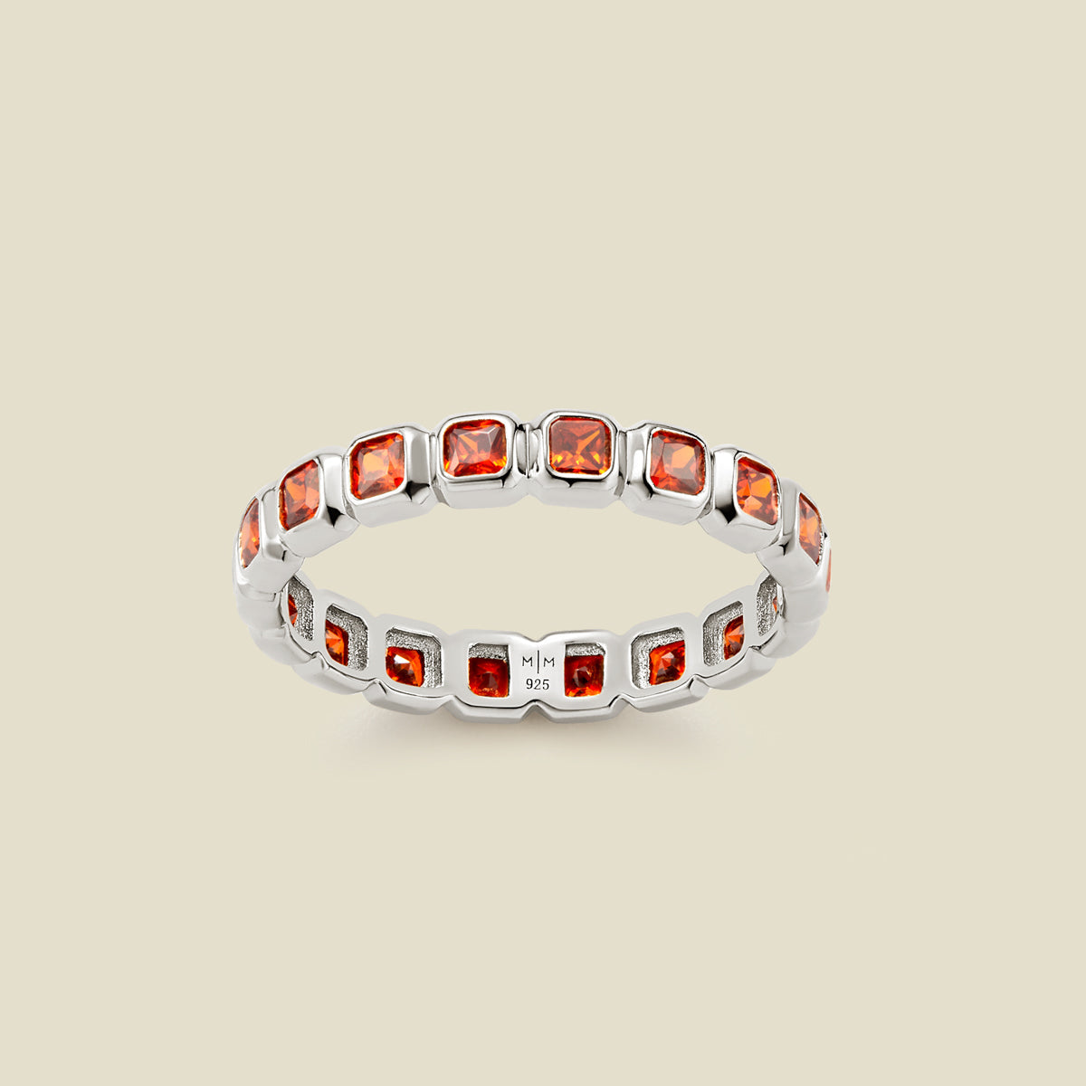 January Birthstone Eternity Ring Silver / 5 Ring