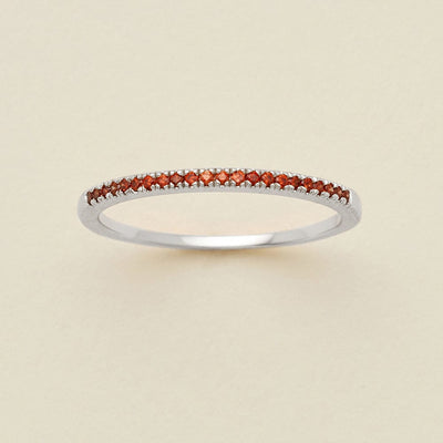 January Birthstone Stacking Ring Silver / 5 Ring
