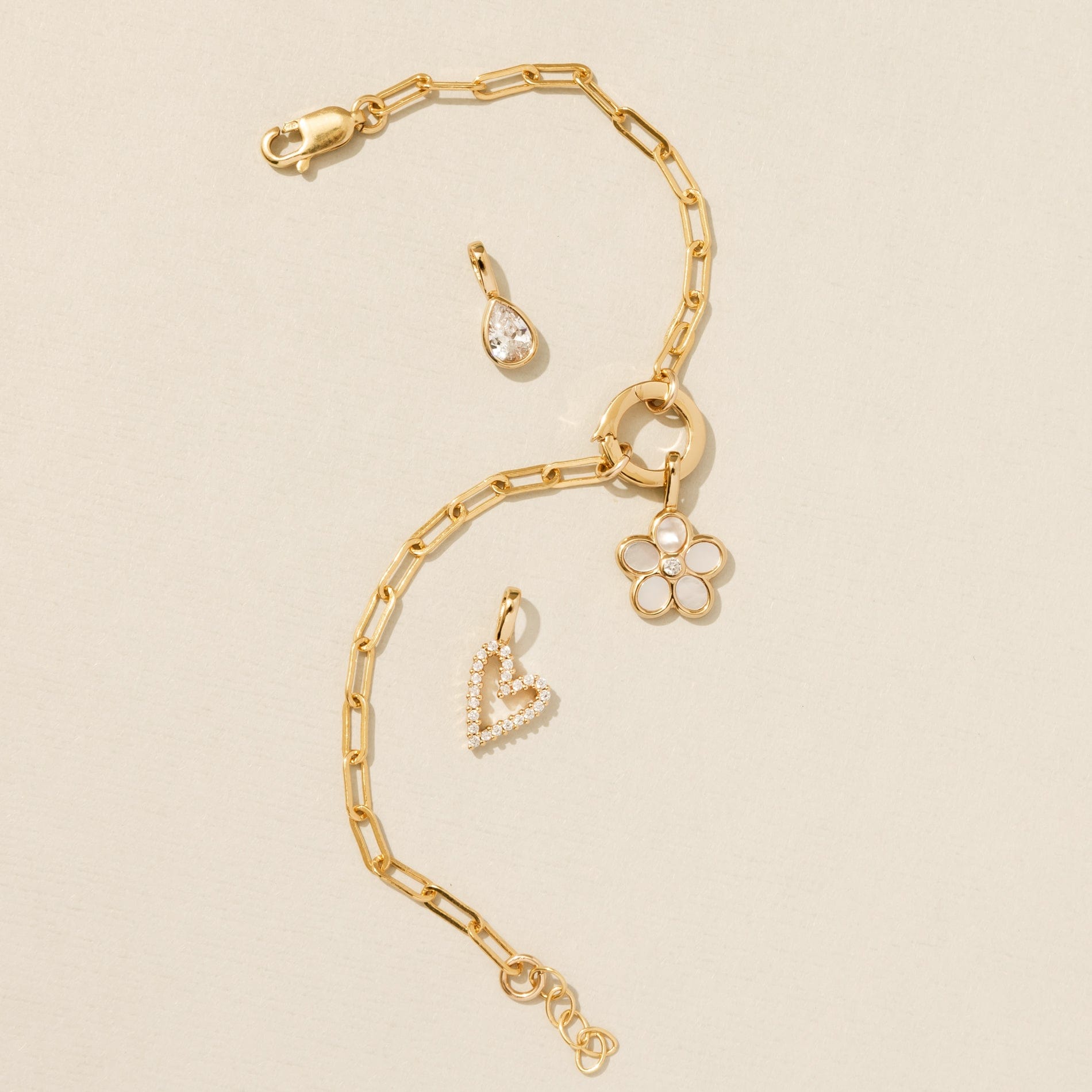 Louis Vuitton Charm Link White Gold Bracelet With Charms at