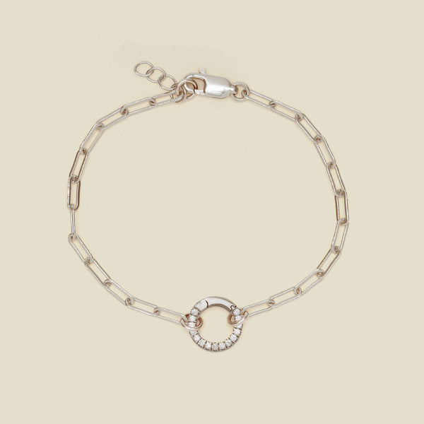 Jude Charm Bracelet Silver / With Link Lock / 6" Bracelet
